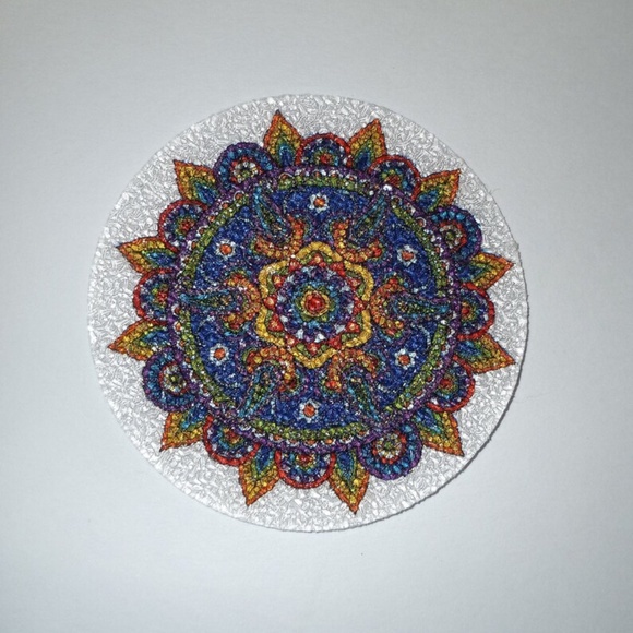 8 Pieces Of Colorful Textured Holographic Mandala Stickers - Picture 10 of 10